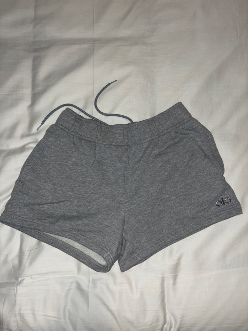 ALO Yoga Womens Gray Knit Drawstring Shorts